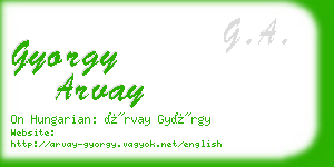 gyorgy arvay business card